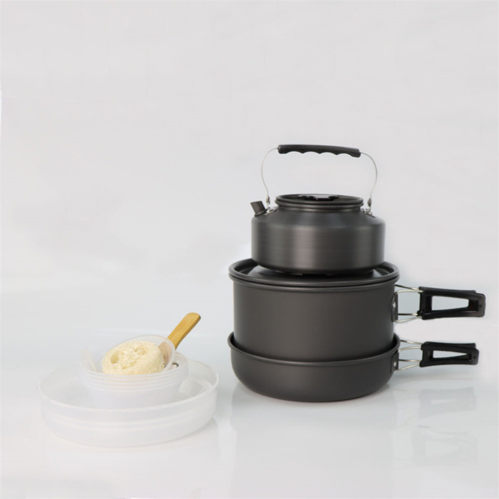 屋外用大型調理器具セット、2～4人用入れ子式鍋セット、キャン - Camping Cooking Pot Large のレビューと価格