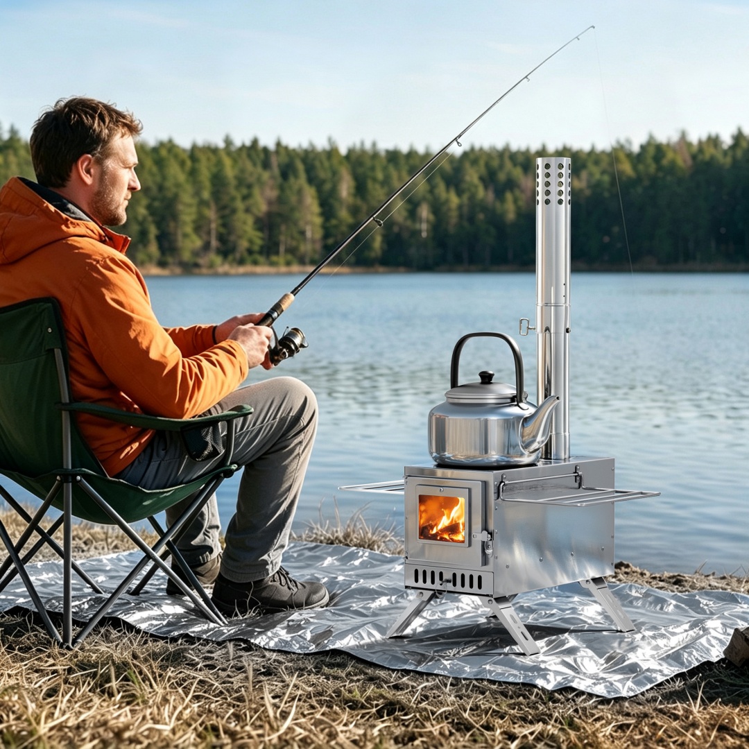 持ち運び可能な薪ストーブ、ステンレス製のテント用ヒーター。キ - Camping Cooking Tent のレビューと価格