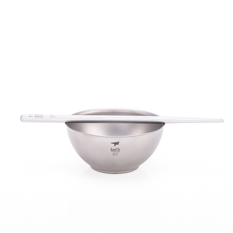 キースクッキングセット、チタンボウル箸スプーンホームキット、 - Camping Cooking Noodles のレビューと価格