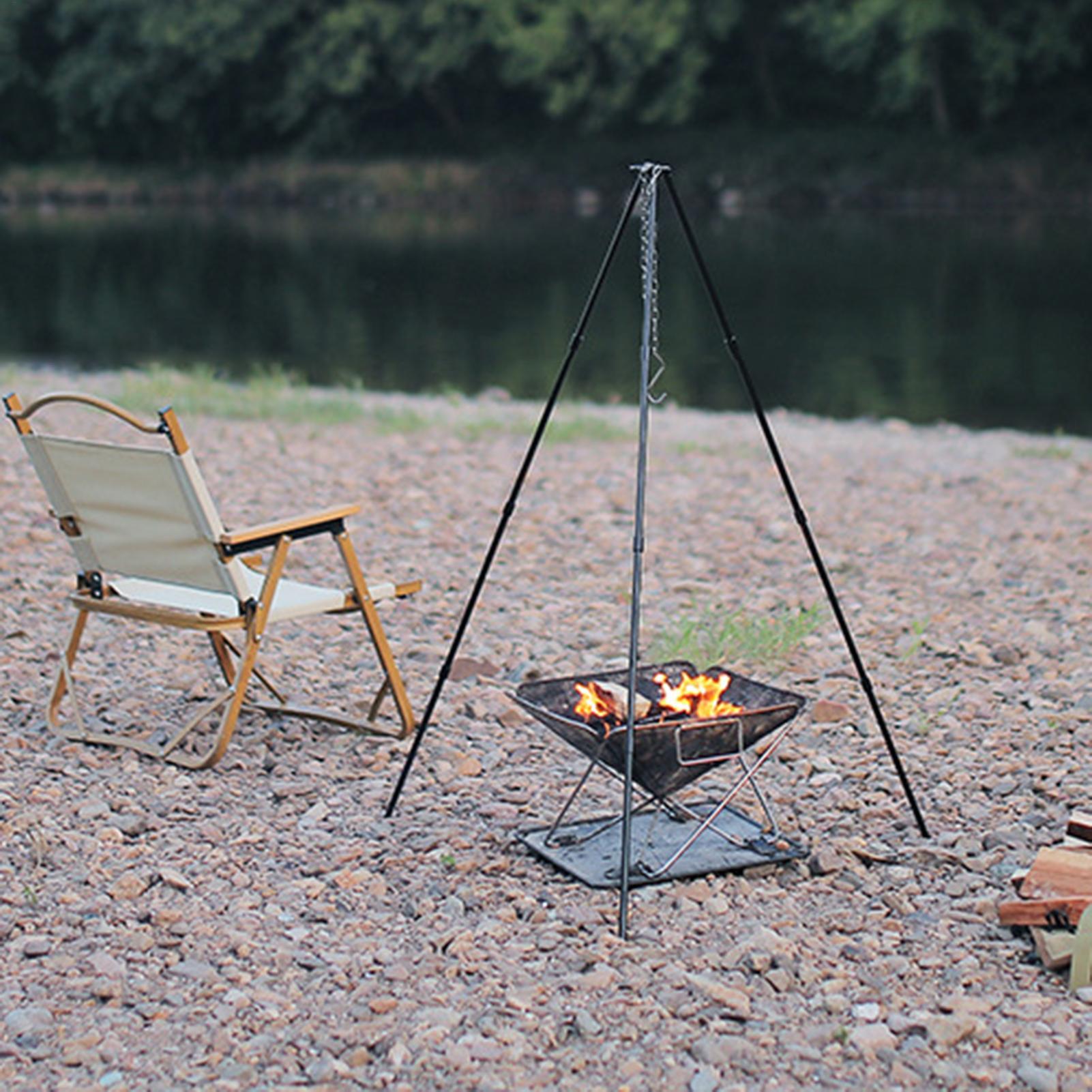 屋外大型焚き火台三脚ポータブルキャンプ焚き火調理鍋吊り下げ三 - Camping Cooking Pot Large のレビューと価格
