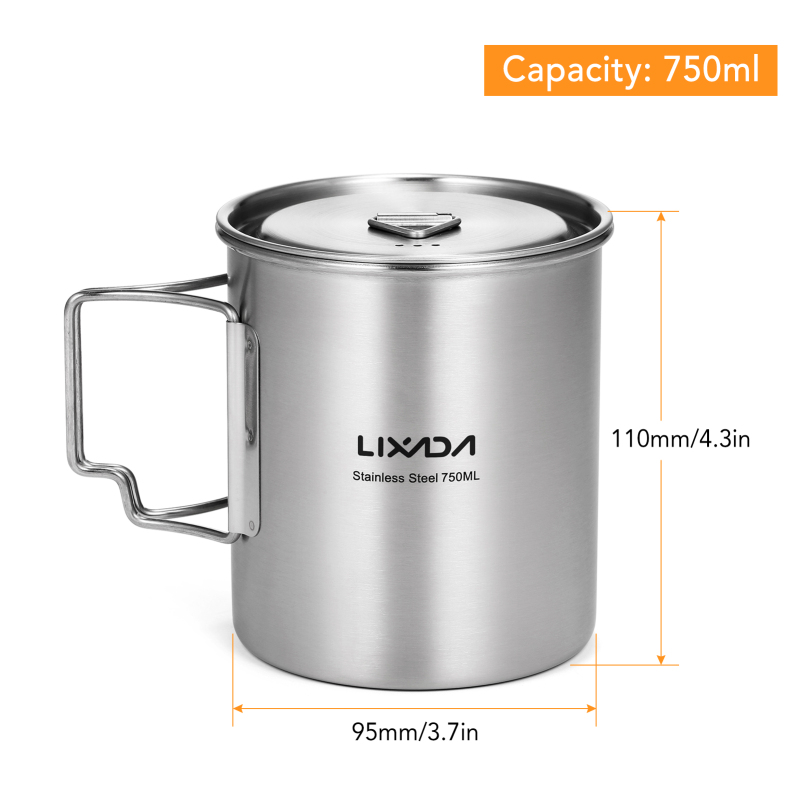 Lixada-折りたたみ式ハンドルと蓋付きステンレススチール - Camping Cooking Set With Bag のレビューと価格