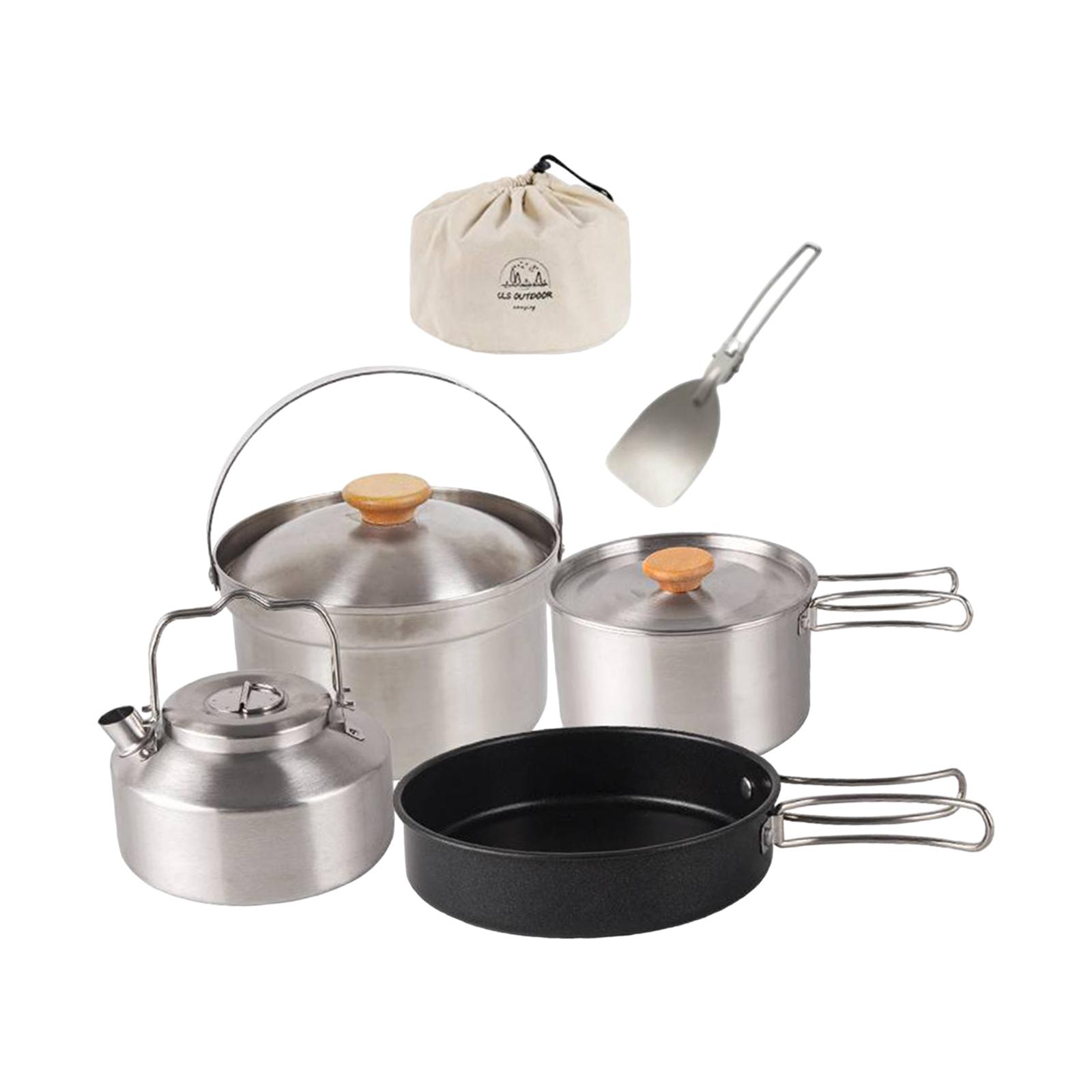 キャンプ用調理器具 キャンプ用クッキングセット ノンスティッ - Camping Cooking Set With Kettle のレビューと価格