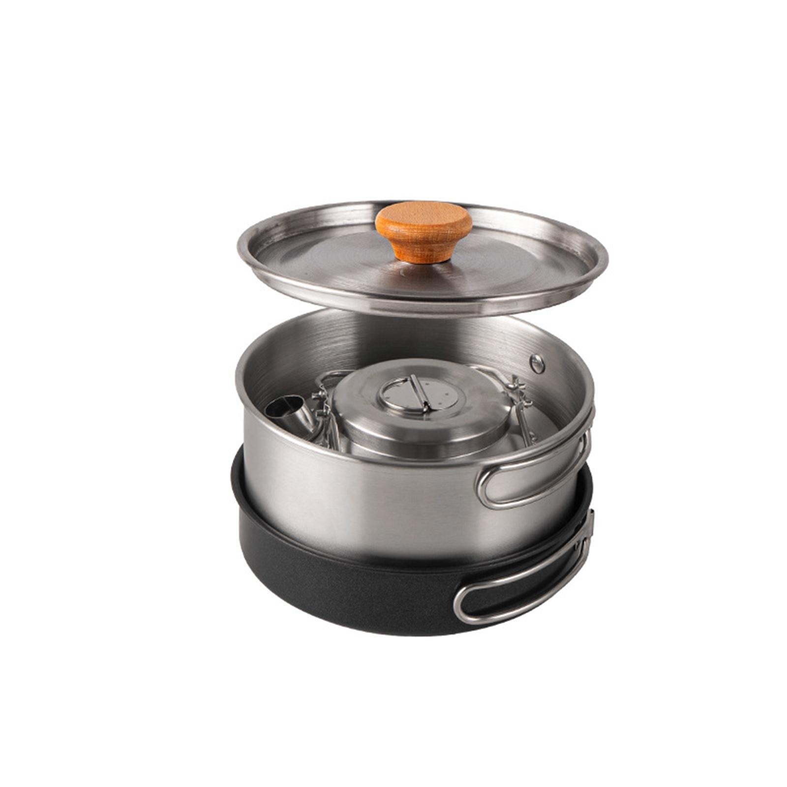 キャンプ用調理器具 キャンプ用クッキングセット ノンスティッ - Camping Cooking Set With Kettle のレビューと価格