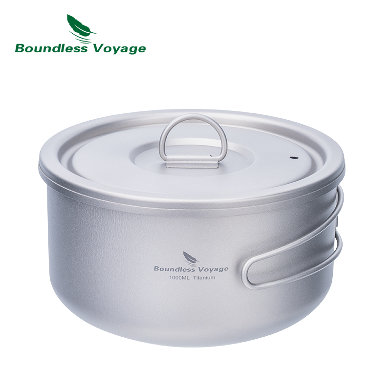 ふた付きのキャンプ用チタンポット,超軽量,屋外料理,単層,弁 - Camping Cooking System のレビューと価格