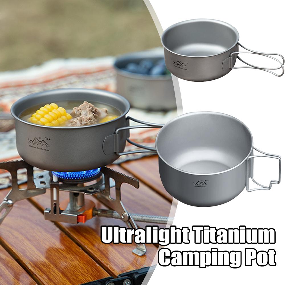 チタンコーティングされたアウトドアクッキングポット折りたたみ - Camping Cooking Noodles のレビューと価格