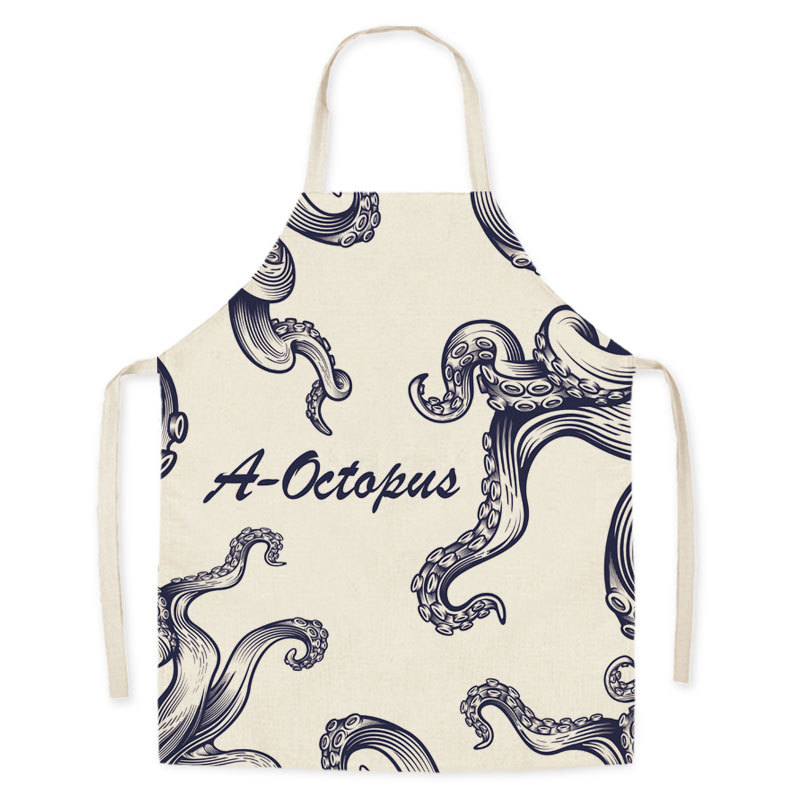 漫画のプリントが施された綿とリネンの生地,1ピース,ノースリ - Camping Cooking Apron のレビューと価格