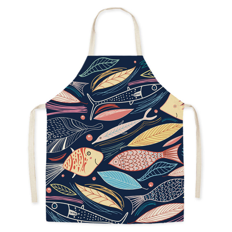漫画のプリントが施された綿とリネンの生地,1ピース,ノースリ - Camping Cooking Apron のレビューと価格
