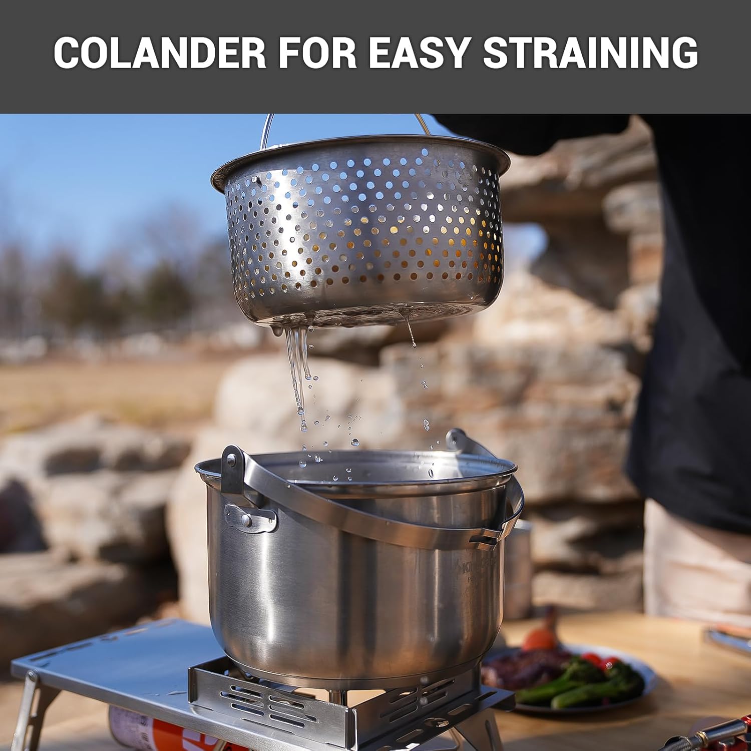 304ステンレス鋼キャンプ用調理器具セット - キャンプファ - Camping Cooking Set With Kettle のレビューと価格
