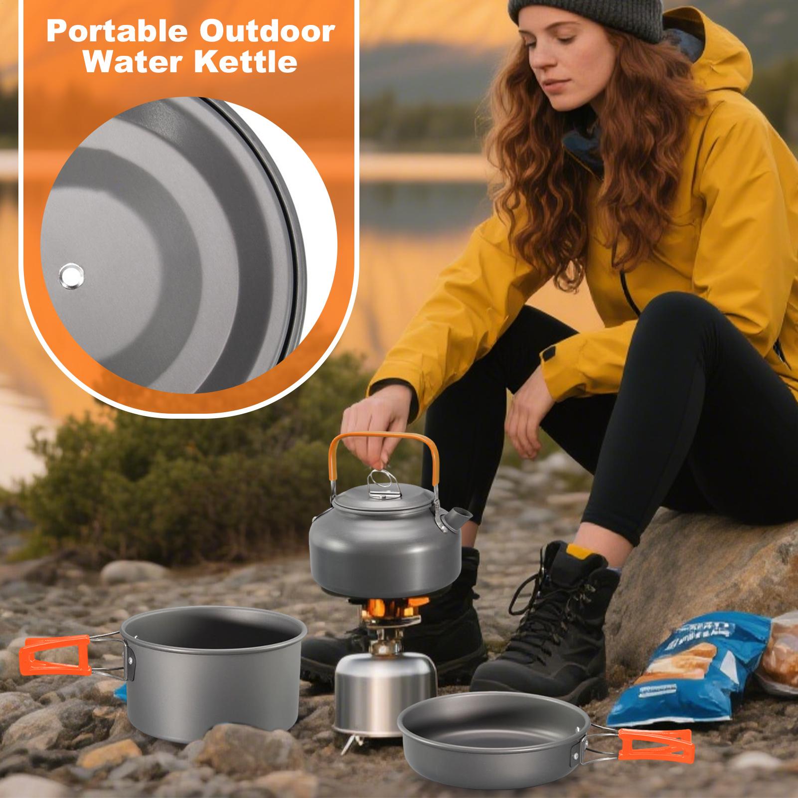 キャンプ調理器具 キャンプクックポットセット ノンスティック - Camping Cooking Set With Kettle のレビューと価格