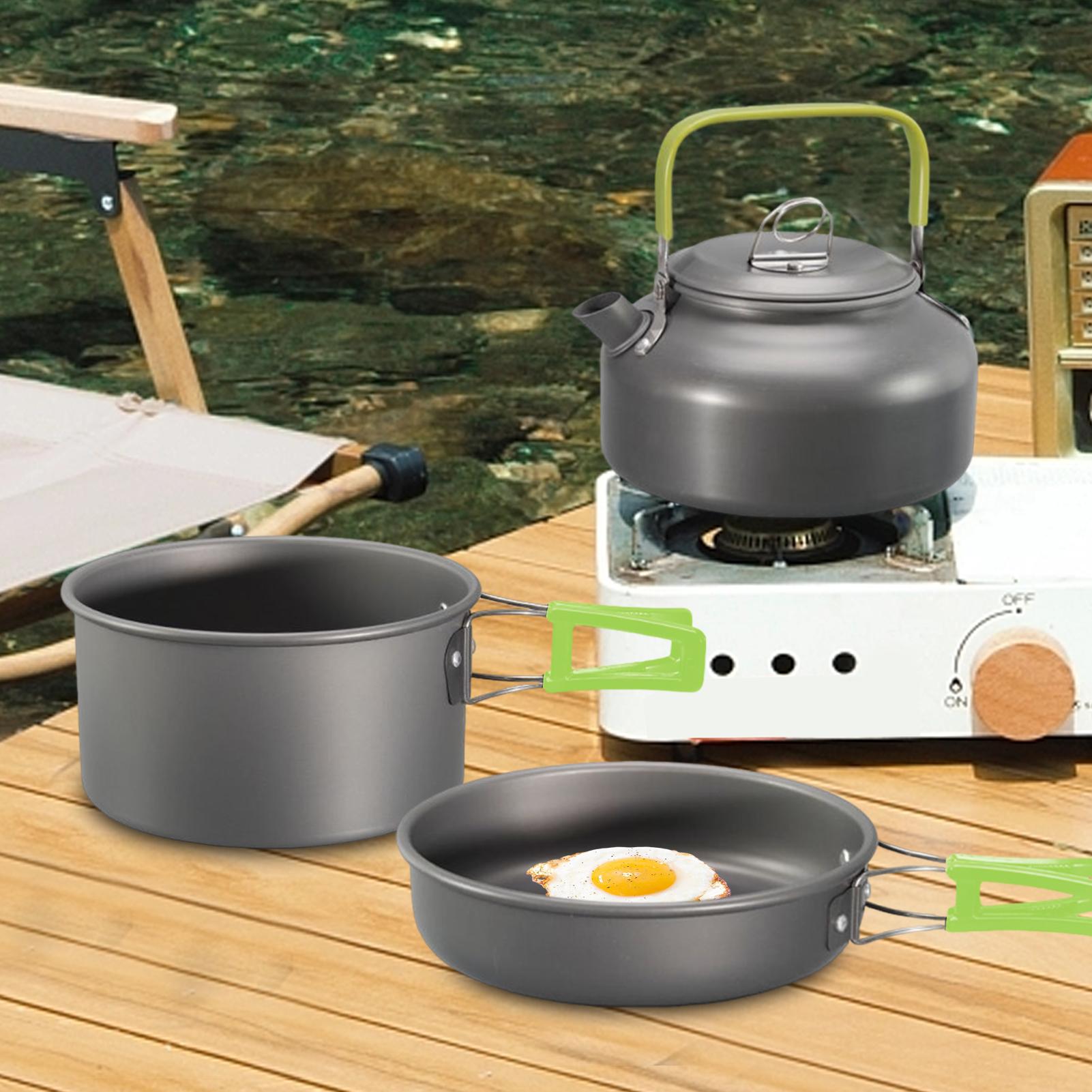 キャンプ調理器具 キャンプクックポットセット ノンスティック - Camping Cooking Set With Kettle のレビューと価格