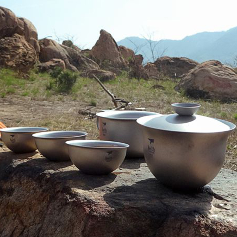 Leikeith-キャンプ用のポータブル屋外焦げ付き防止チタ - Camping Cooking Set With Kettle のレビューと価格