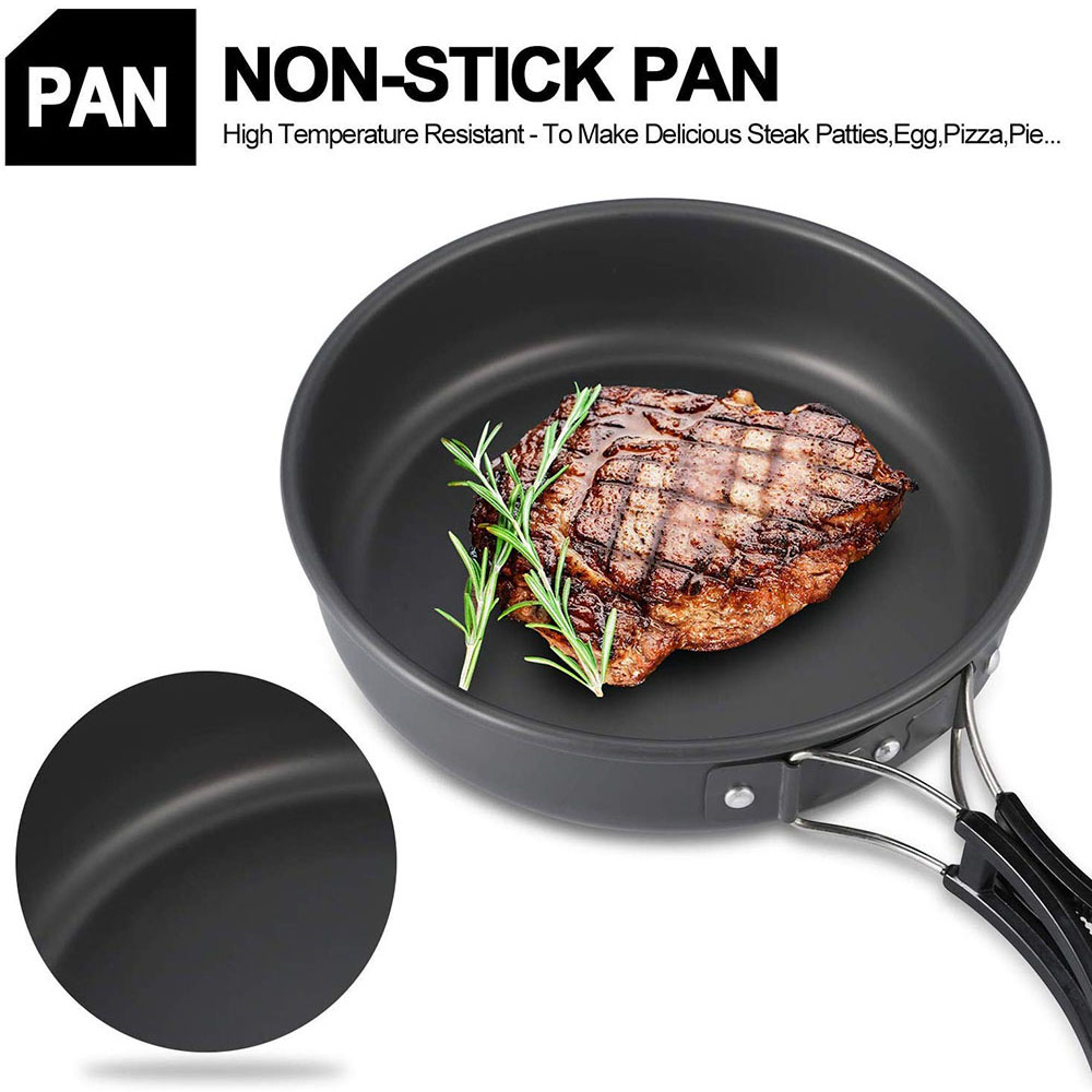 アルミ合金製のアウトドアキャンプ用調理器具セット、鍋にこびり - Camping Cooking Sets のレビューと価格