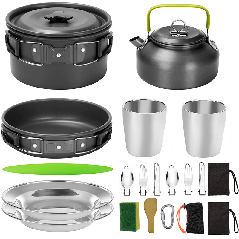1 セット屋外ポットパンキャンプ調理器具ピクニック調理セット - Camping Cooking Set With Kettle のレビューと価格