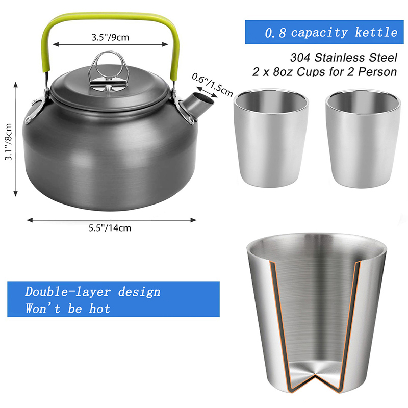 1 セット屋外ポットパンキャンプ調理器具ピクニック調理セット - Camping Cooking Set With Kettle のレビューと価格