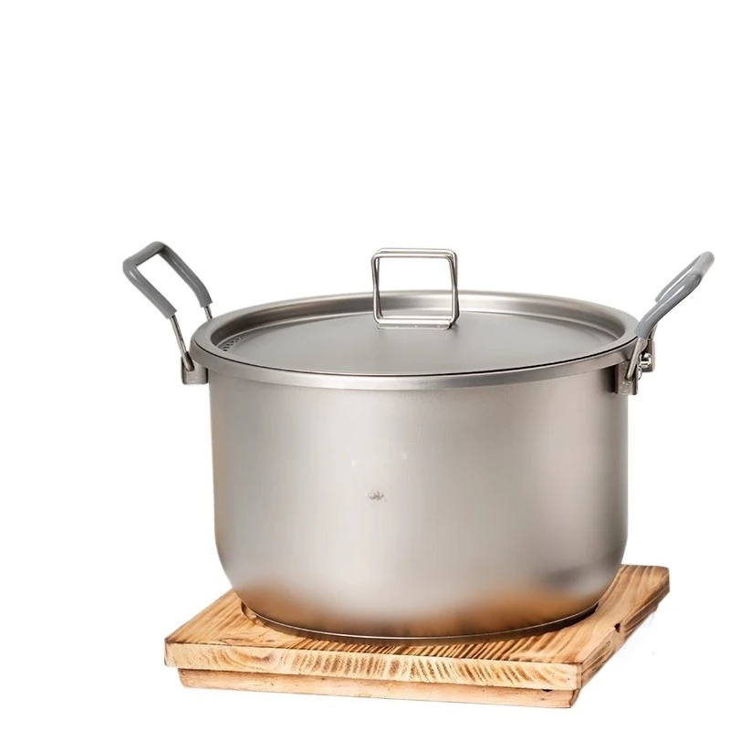 6L チタン鍋 蓋付き 耐久性 大容量 キャンプ用スープ鍋  - Camping Cooking Pot Large のレビューと価格