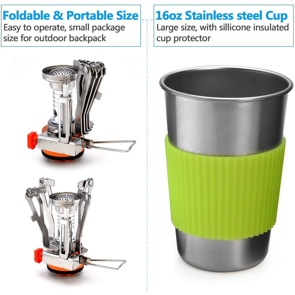 キャンプ調理器具キット ストーブ付き アウトドアクッキングセ - Camping Cooking Set With Bag のレビューと価格