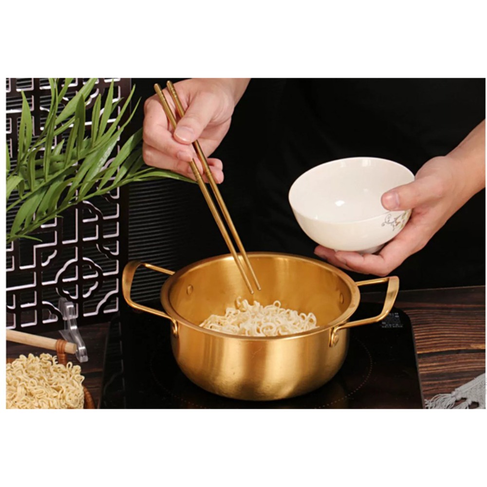 ステンレス製韓国ラーメン鍋、お手入れ簡単、急速加熱、持ち手付 - Camping Cooking Noodles のレビューと価格